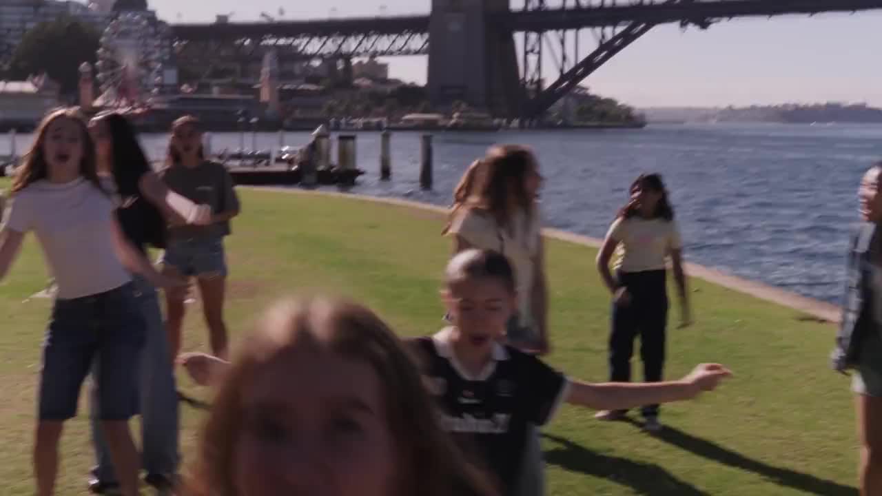 NVA young artists performing by Sydney Harbour